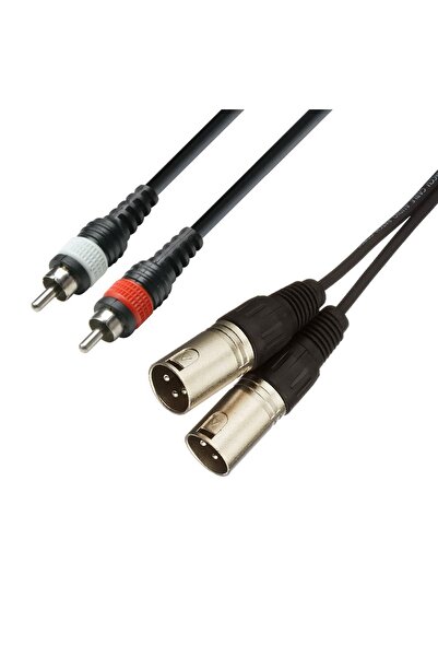 BK Teknoloji 2 Xlr Erkek To 2 Rca Erkek Mikser Mikrofon Ses Kablosu - 3 Metre