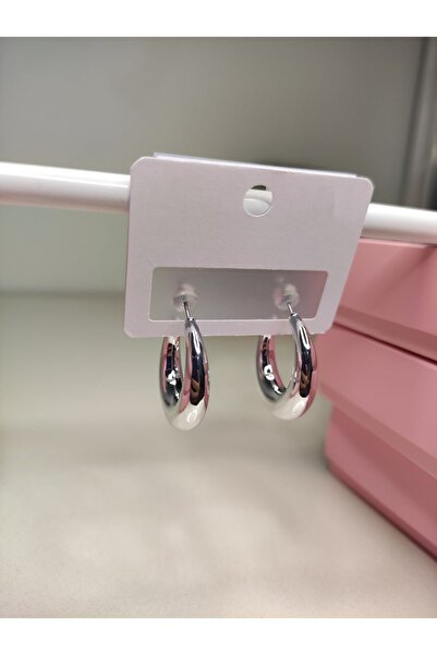 staınless steel Özel Halka Vip Model Gümüş Renk Çelik Küpe