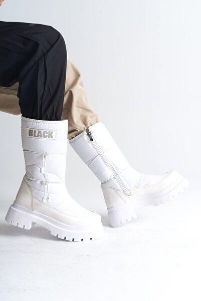 Limeo Women's Long Snow Boots with Non-Slip Sole and Waterproof Patent Leather - Zippered and Parachute Fabric Bootie