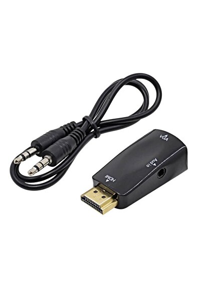BASTORE Hdmi To Vga Çevirici Dönüştürücü Ses Çıkışlı Ps3 Ps4 Receiver Projeks...