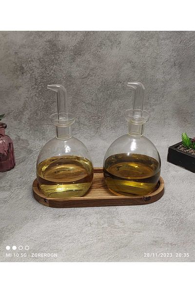 İlya Woodart Oil Pot Stand, Wooden Stand, Decorative, Presentation, Soap Dish Base, Vinegar Stand