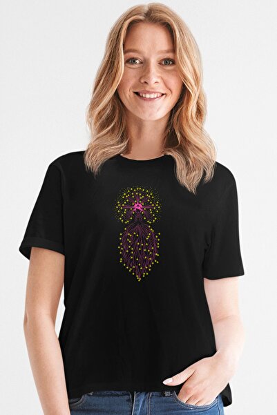 ROCKANDROLL Tricou de damă cu mânecă scurtă Star Princess Black