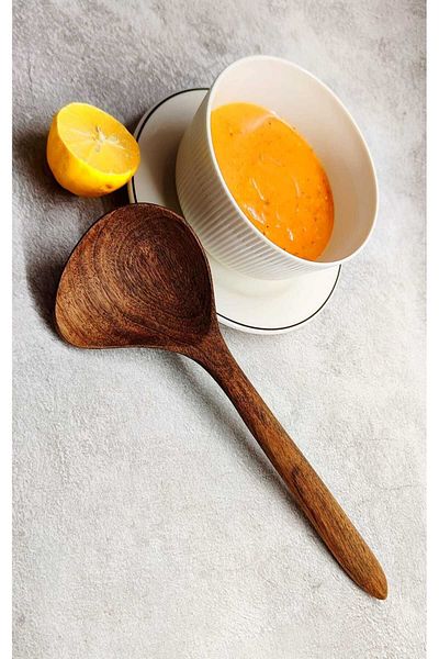 İlya Woodart Wooden Ladle, Soup Ladle, Duck Mouth Ladle, Soup Oil Ladle
