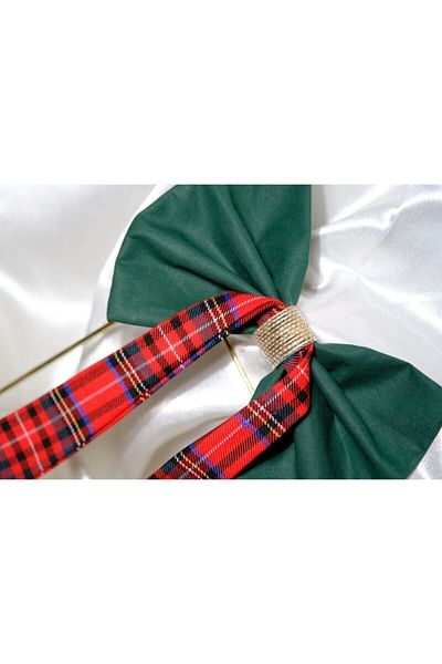 White Alamode Women's Green Ribbon Series Buckle