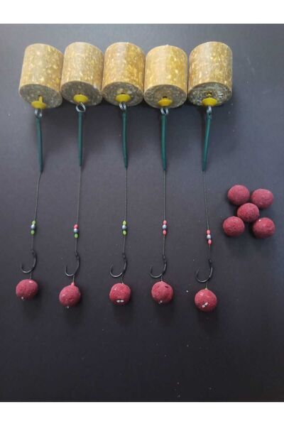 pusulaavmarketi Küspe Aparatlı Yüzen Sazan Çilek Boili Takımı 5’li Set 5 Adet Yedek Boili Dahil (KÜSPE DAHİL)