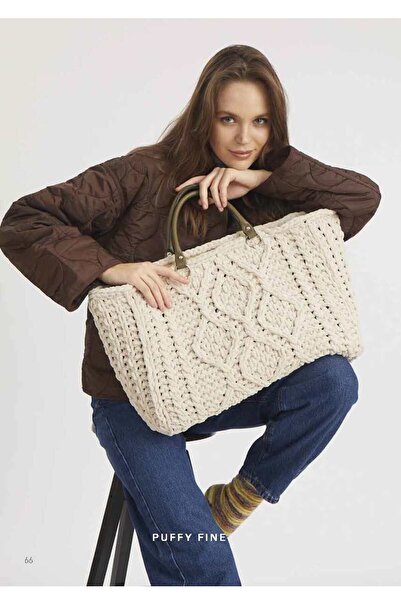 Alize 5 τμχ Μαύρο Puffy 1060 Χειροποίητο Πλεκτό Χωρίς Κροσέ και Καρφίτσα