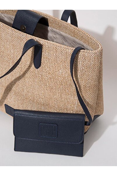 GAP Μπεζ γυναικεία ψάθινη τσάντα ώμου - 15938