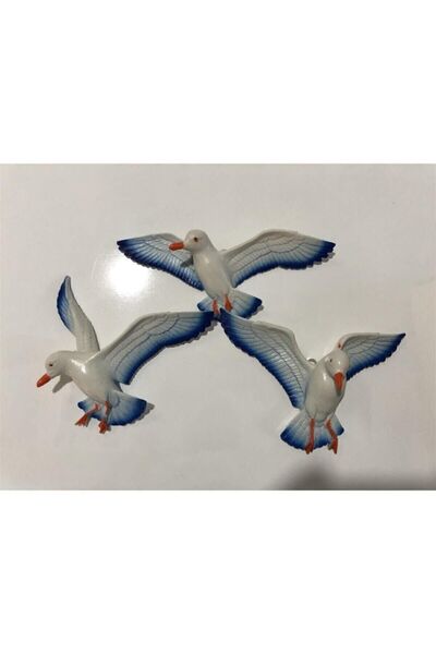 3D Seagull Wall Ornament Navy Blue