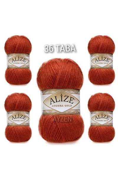 Alize Ayzen Home Angora Gold Hand Knitting Yarn 5 Pack