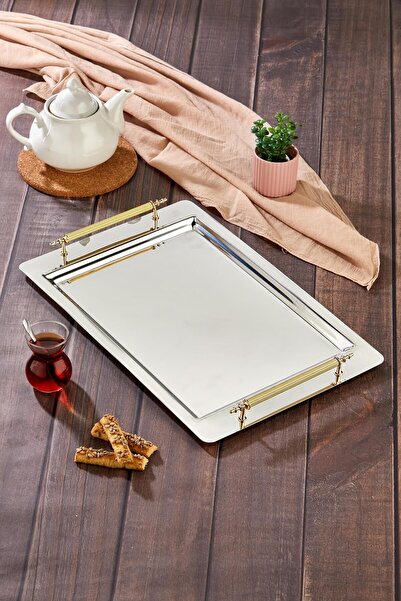 Kuzeyli Paslanmaz Çelik Tepsi - Ayna Parlaklık - Çay Tepsisi - Sunum - Söz - ...