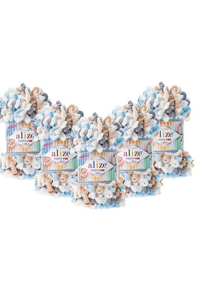 Alize Κλωστή για πλέξιμο στο χέρι Fine Color 5 Pack - 5946 Μπλε - 100 γρ. 14,5 Mt. Σχοινί πλεξίματος δακτύλων