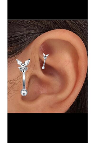 Arescollection Cerrahi Çelik Kelebek Rook,kaş,snug Uyumlu Piercing