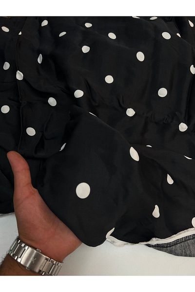 Şanlı Kumaş 100% Cotton Polka Dot Pattern Satin Fabric Width:150 X 100cm