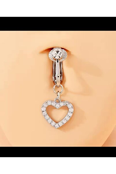 Arescollection Delik Gerektirmeyen Sallantılı Taşlı Sahte Göbek Piercingi