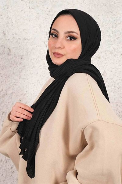 VERA LİFE Πρακτικό γυναικείο μαντήλι Hijab Shawl - Πλισέ έτοιμο σχέδιο