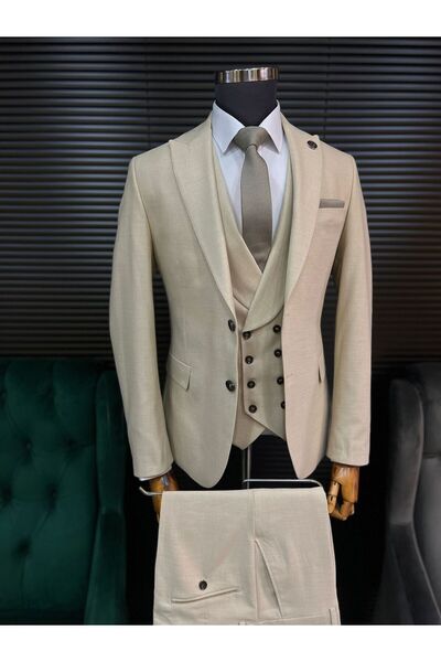 Terziayhan بدلة Slimfit باللون البيج للموسم الجديد