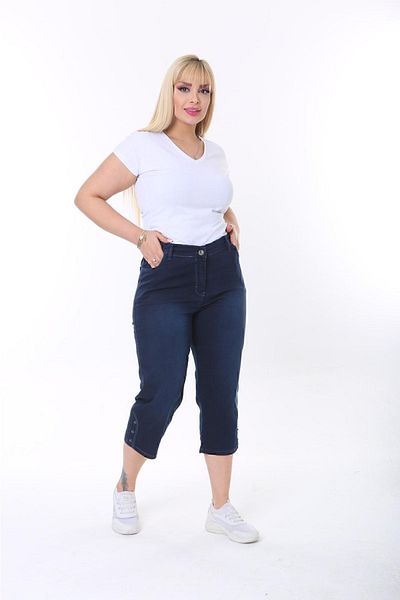 EYLÜL BUTİK Women's Elastic Waist Capri