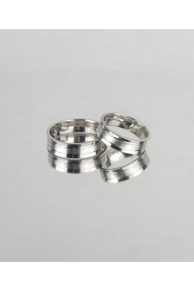 Gri Gümüş Işıltılı Harmoni Halkası 925 Ayar Gümüş Alyans, Nişan Ve Söz Yüzüğü