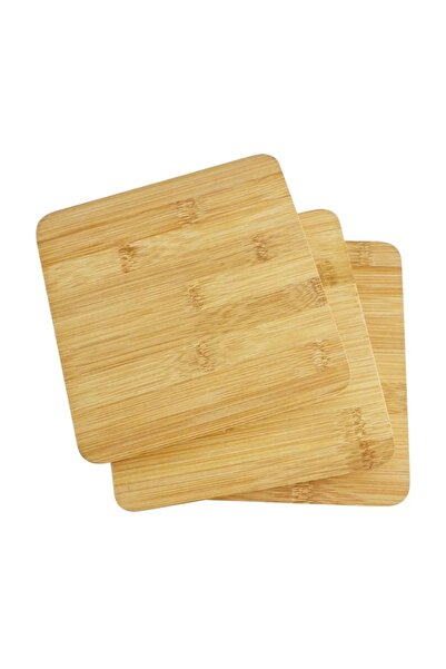 Yenigeldi 1 قطعة لوح تقطيع من الخيزران المربع من الخيزران، لوح تقديم بيتزا الجبن والخيزران (18 × 18 سم)