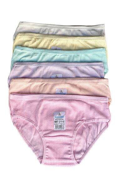 Dondeza Set de slip pentru fete din bumbac cu nervuri Dondeza, 6 piese
