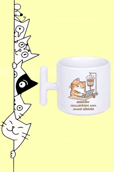 Genel Markalar KEDİ BEBEĞİM HALLEDİCEM AMA HANGİ BİRİNİ TASARIM BASKILI 831 B...