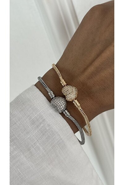 Vi store Çelik Silver Kalp Bileklik