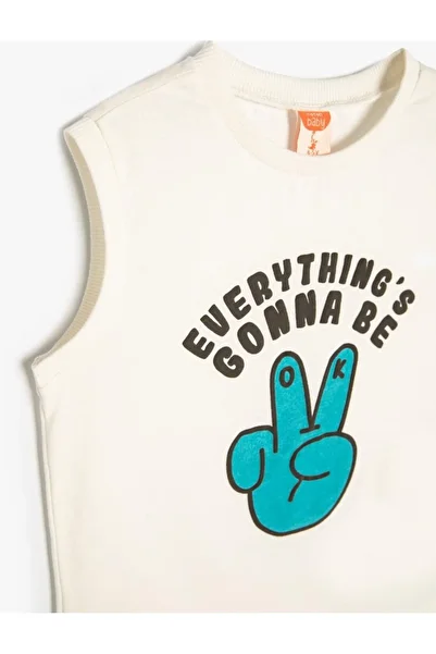 Koton Baby Boy Slogan Printed Undershirt