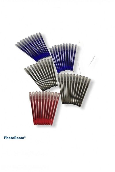 Pensan Office Ballpoint Pen 50 Pieces (Red 10 Pieces, Blue 20 Pieces, Black 20 Pieces)