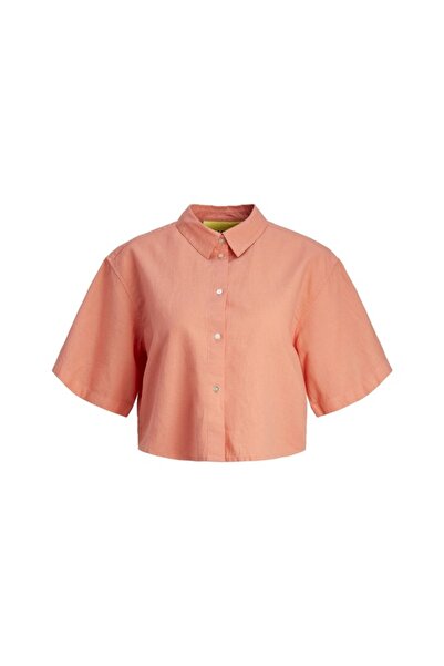 JJXX Льняна сорочка-кроп - Lulu 12231335 Peach Echo