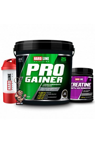 Hardline Progainer Banana - 5000g Creatine, 300g Micronize Shaker