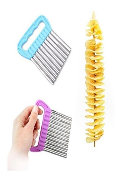 flyhome Cips Patates Doğrayıcı Chips Chopper Şekilli Sebze Ve Meyve Dilimleyici 2 Adet