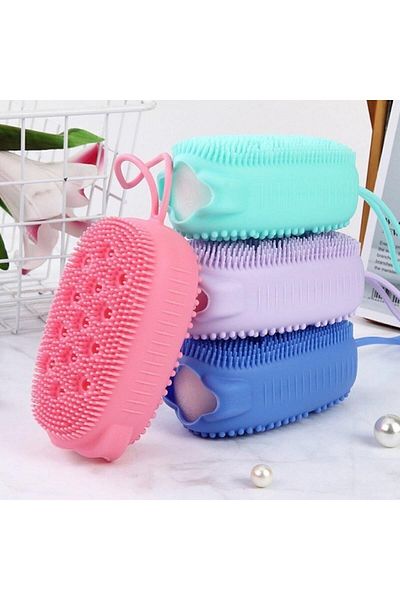 Upss Double Sided Sponge Foamed Silicone Back Body Scrub Brush