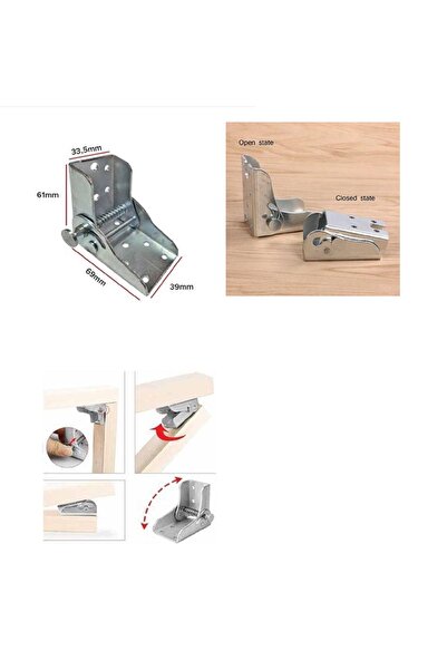 çelik menteşe 90° Katlanır, Kilitli Masa Ayak Menteşesi - 4 Ad / 90 Derece Hareket Açılı Kilitli Bağlantı Takımı