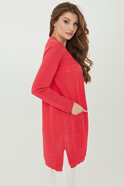 Desen Triko Women's Knitwear Needlework Long Cardigan