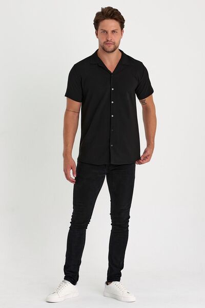 MİRMARONİ Чоловіча оверсайз літня сорочка з коротким рукавом, візерунком пилу, віскоза