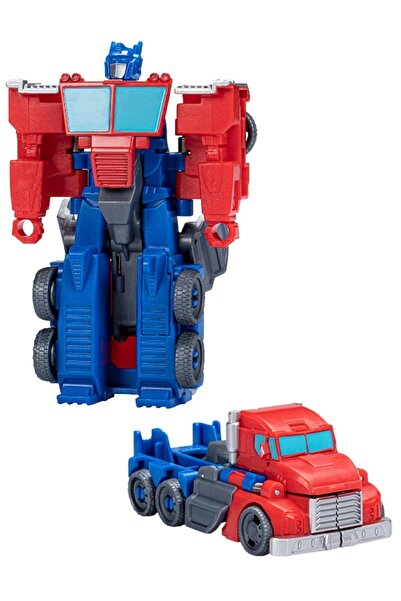 TOYFEST Transformers Earthspark Tek Adımda Dönüşebilen Robot Araba Optimus Prime Karakter Figür 10 Cm