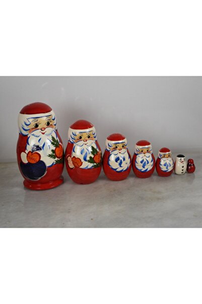 aliscoppershop Orjinal Rus Santa Claus, Noel, Yılbaşı Temalı Matruşka