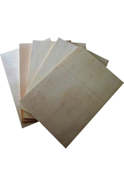 mobilreyon - Kavak Kontraplak - 2 Adet 8 mm A4 Boyutu ( Ekonomik , Doğal Ahşap Lekeli , Az Pürüzlü)