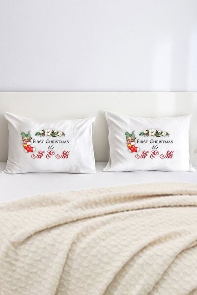 Hediyenza Fata De Perna Decorativa Dubla Imprimata Mr And Mrs Craciun 50x70 C...