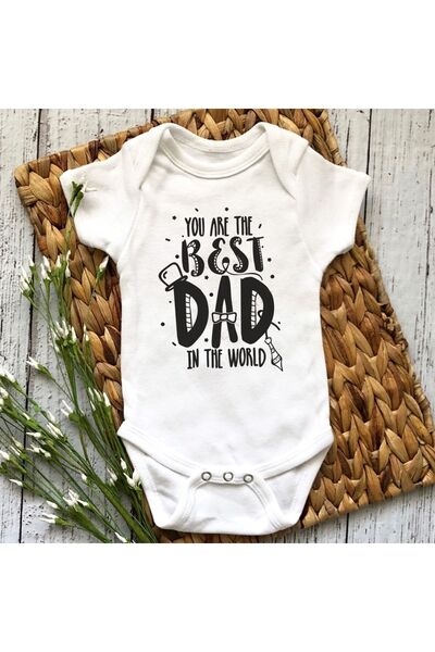 Hediyenza Best Dad Printed Baby Body & Bodysuit