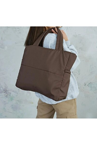 SeeMy Bag's Puf Kumaş Çanta Yan 2 Cep Detaylı Fermuar Kapatmalı -SHOPPER