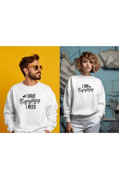 Hediyenza Lover Combination Everyhing Printed Valentine's Day Gift Sweatshirt...