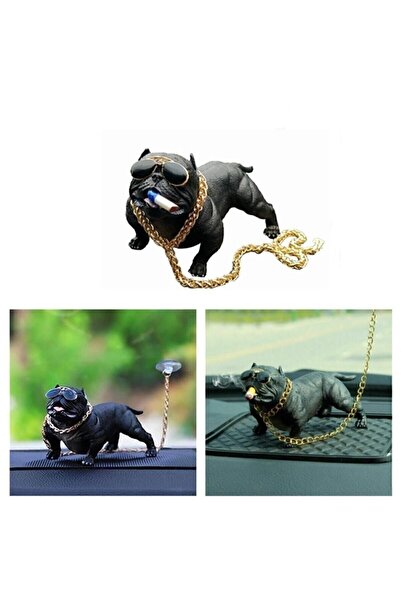 Genel Markalar Araba Içi Torpido Üstü Simülasyon Pitbull Köpek Dekorasyon (SİYAH)