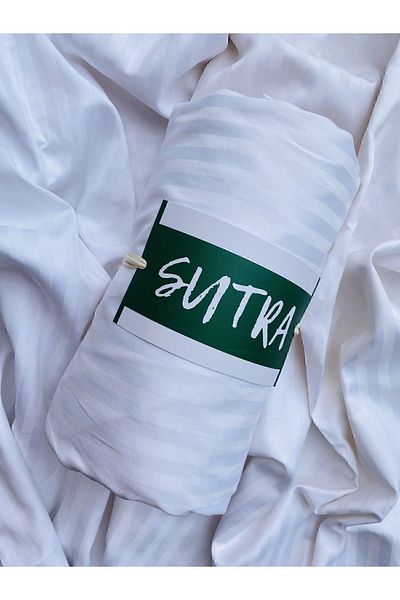 sutra 100% Cotton Satin Double Fitted Sheet Set Large Size