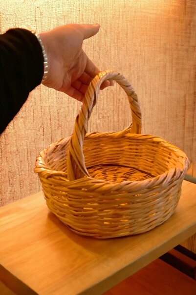 OLİWA CHARK ACCESSORİES سلة من الخوص - وعاء فواكه، نزهة وديكور منزلي - صناعة يدوية