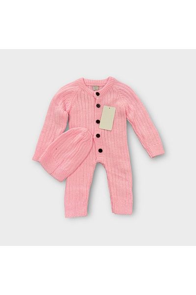 EM&FA TEKSTİL Baby Knitwear Beret Jumpsuit
