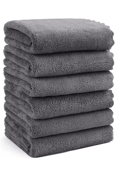 CottonTherapy 6-Piece Microfiber Hairdresser Barber Towels 50x100cm Hand Face Sports Towels Stain Resistant