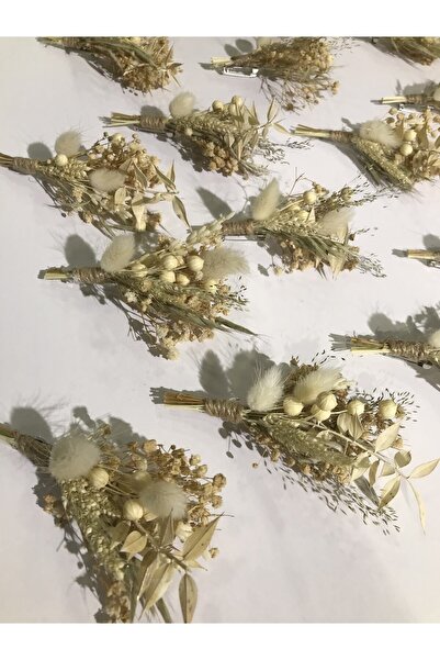 araslar 10 Adet Yaka Çiçeği - Damat Çiçeği - Sağdıç Çiçeği – Yaka Iğnesi – Ya...