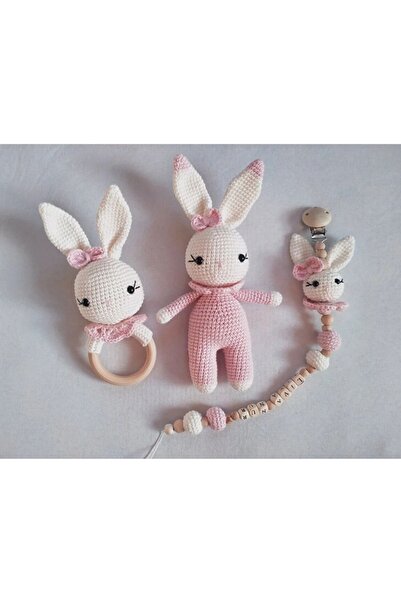 msl masal hobi evi AMİGURUMİ KİZ TAVSAN YENİDOGAN SET