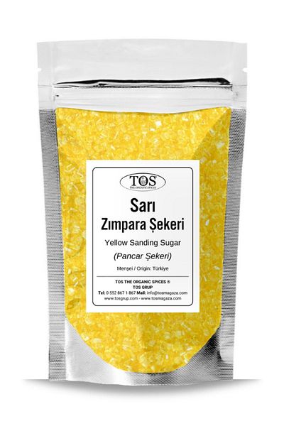 TOS The Organic Spices Yellow Sanding Sugar 250 g Yellow Sanding Sugar